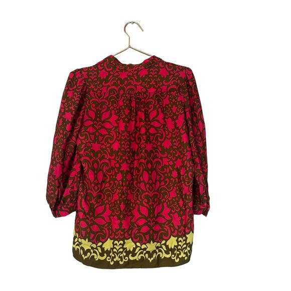 Banana Republic Floral Tunic via neck with 4 metal buttons size XS - Picture 4 of 6